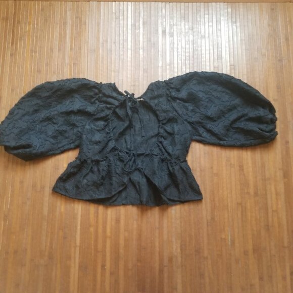 NWT Free People Callie Black Lacey Top – Open Back - Small - Picture 10 of 10